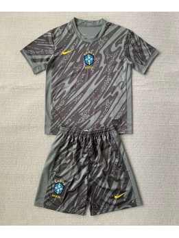 Brazil Golmanski Dječji Domaci Dres kompleti Copa America 2024 Kratak Rukavima (+ kratke hlače)